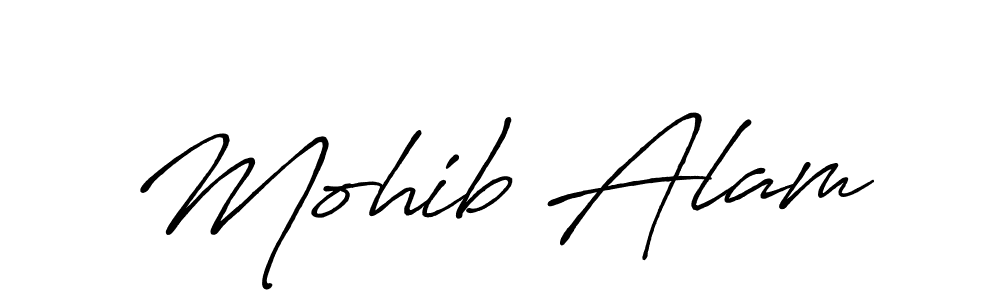 Mohib Alam stylish signature style. Best Handwritten Sign (Antro_Vectra_Bolder) for my name. Handwritten Signature Collection Ideas for my name Mohib Alam. Mohib Alam signature style 7 images and pictures png