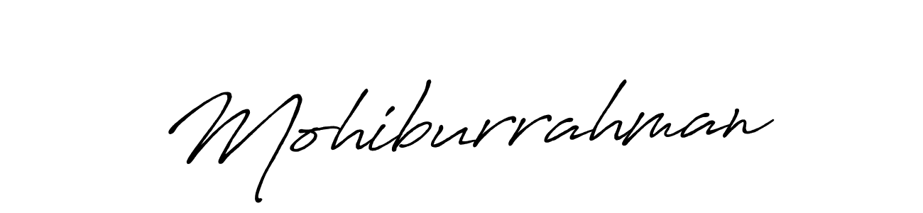 How to make Mohiburrahman name signature. Use Antro_Vectra_Bolder style for creating short signs online. This is the latest handwritten sign. Mohiburrahman signature style 7 images and pictures png