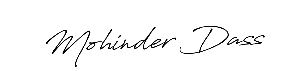 Create a beautiful signature design for name Mohinder Dass. With this signature (Antro_Vectra_Bolder) fonts, you can make a handwritten signature for free. Mohinder Dass signature style 7 images and pictures png