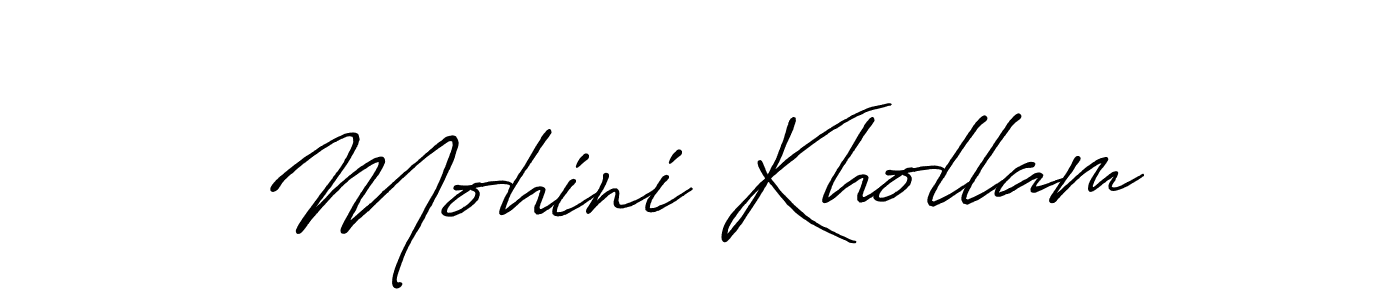 How to make Mohini Khollam name signature. Use Antro_Vectra_Bolder style for creating short signs online. This is the latest handwritten sign. Mohini Khollam signature style 7 images and pictures png