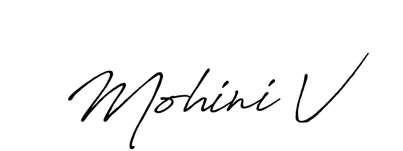 Mohini V stylish signature style. Best Handwritten Sign (Antro_Vectra_Bolder) for my name. Handwritten Signature Collection Ideas for my name Mohini V. Mohini V signature style 7 images and pictures png