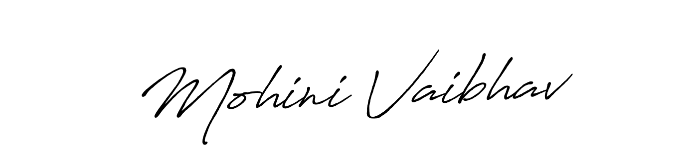 Make a beautiful signature design for name Mohini Vaibhav. With this signature (Antro_Vectra_Bolder) style, you can create a handwritten signature for free. Mohini Vaibhav signature style 7 images and pictures png
