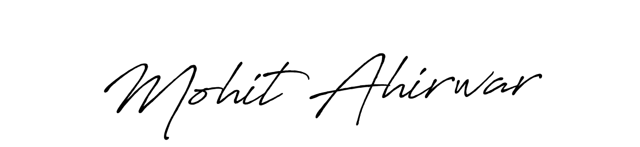 Create a beautiful signature design for name Mohit Ahirwar. With this signature (Antro_Vectra_Bolder) fonts, you can make a handwritten signature for free. Mohit Ahirwar signature style 7 images and pictures png