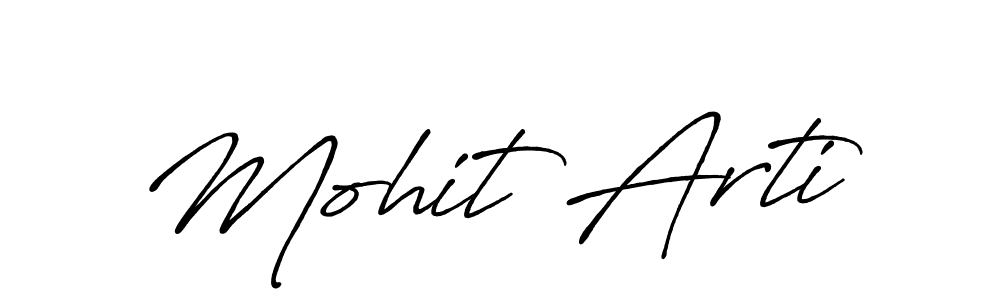 Mohit Arti stylish signature style. Best Handwritten Sign (Antro_Vectra_Bolder) for my name. Handwritten Signature Collection Ideas for my name Mohit Arti. Mohit Arti signature style 7 images and pictures png