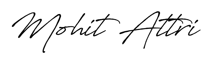 Explore multiple handwriting variations for Mohit Attri including this stunning Antro_Vectra_Bolder design. Free to use across all platforms. Mohit Attri signature style 7 images and pictures png