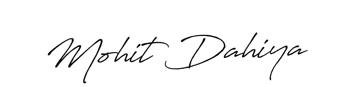 Create a beautiful signature design for name Mohit Dahiya. With this signature (Antro_Vectra_Bolder) fonts, you can make a handwritten signature for free. Mohit Dahiya signature style 7 images and pictures png