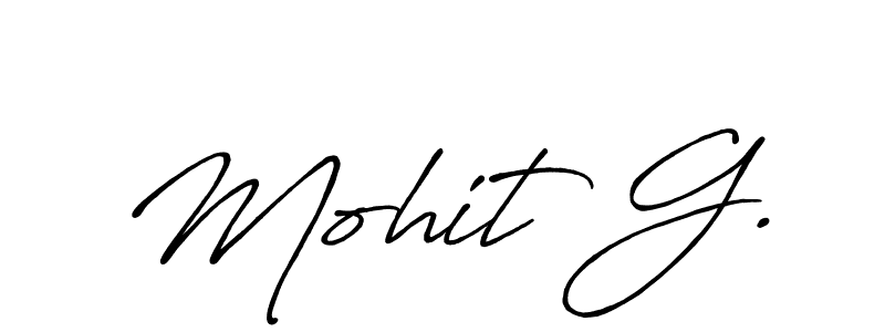 if you are searching for the best signature style for your name Mohit G.. so please give up your signature search. here we have designed multiple signature styles  using Antro_Vectra_Bolder. Mohit G. signature style 7 images and pictures png