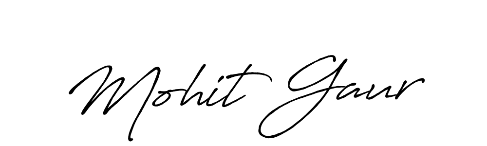 How to make Mohit Gaur name signature. Use Antro_Vectra_Bolder style for creating short signs online. This is the latest handwritten sign. Mohit Gaur signature style 7 images and pictures png