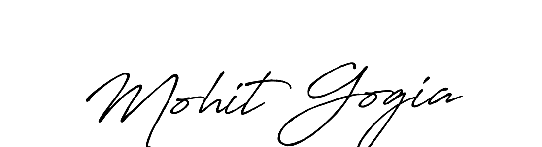 Mohit Gogia stylish signature style. Best Handwritten Sign (Antro_Vectra_Bolder) for my name. Handwritten Signature Collection Ideas for my name Mohit Gogia. Mohit Gogia signature style 7 images and pictures png