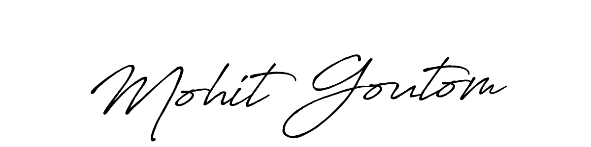 The best way (Antro_Vectra_Bolder) to make a short signature is to pick only two or three words in your name. The name Mohit Goutom include a total of six letters. For converting this name. Mohit Goutom signature style 7 images and pictures png