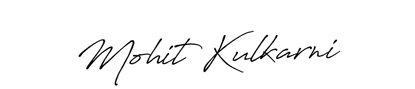 Create a beautiful signature design for name Mohit Kulkarni. With this signature (Antro_Vectra_Bolder) fonts, you can make a handwritten signature for free. Mohit Kulkarni signature style 7 images and pictures png