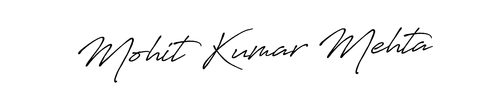 How to make Mohit Kumar Mehta name signature. Use Antro_Vectra_Bolder style for creating short signs online. This is the latest handwritten sign. Mohit Kumar Mehta signature style 7 images and pictures png