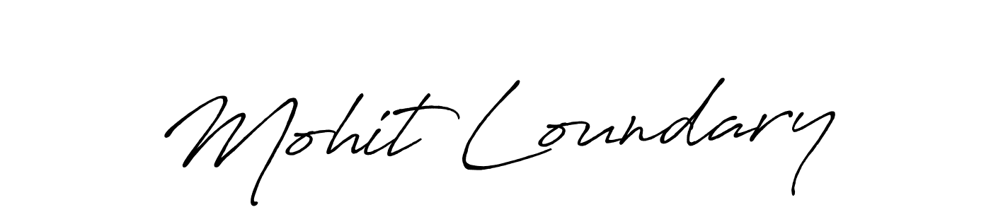 Similarly Antro_Vectra_Bolder is the best handwritten signature design. Signature creator online .You can use it as an online autograph creator for name Mohit Loundary. Mohit Loundary signature style 7 images and pictures png
