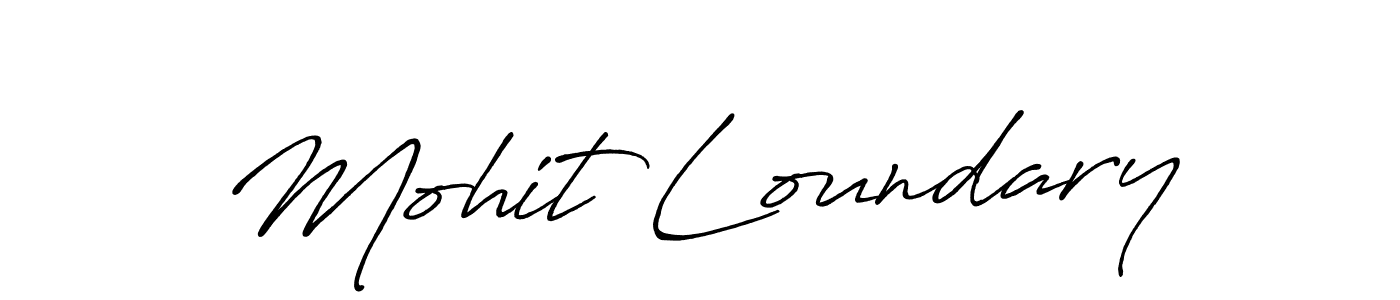 Also we have Mohit Loundary name is the best signature style. Create professional handwritten signature collection using Antro_Vectra_Bolder autograph style. Mohit Loundary signature style 7 images and pictures png