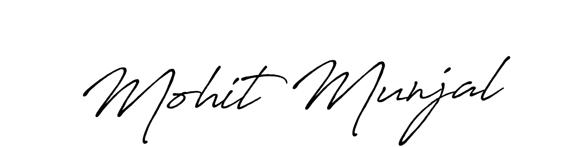 The best way (Antro_Vectra_Bolder) to make a short signature is to pick only two or three words in your name. The name Mohit Munjal include a total of six letters. For converting this name. Mohit Munjal signature style 7 images and pictures png