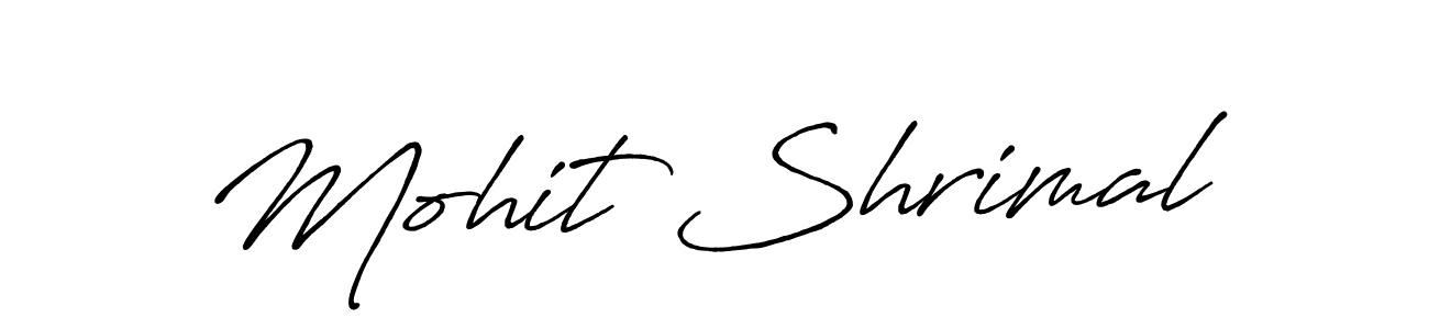 The best way (Antro_Vectra_Bolder) to make a short signature is to pick only two or three words in your name. The name Mohit Shrimal include a total of six letters. For converting this name. Mohit Shrimal signature style 7 images and pictures png