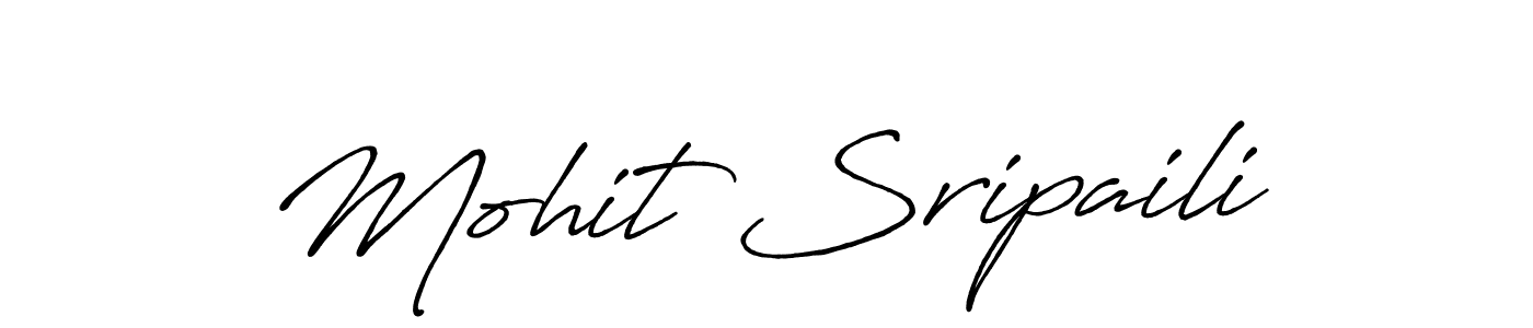 How to make Mohit Sripaili name signature. Use Antro_Vectra_Bolder style for creating short signs online. This is the latest handwritten sign. Mohit Sripaili signature style 7 images and pictures png