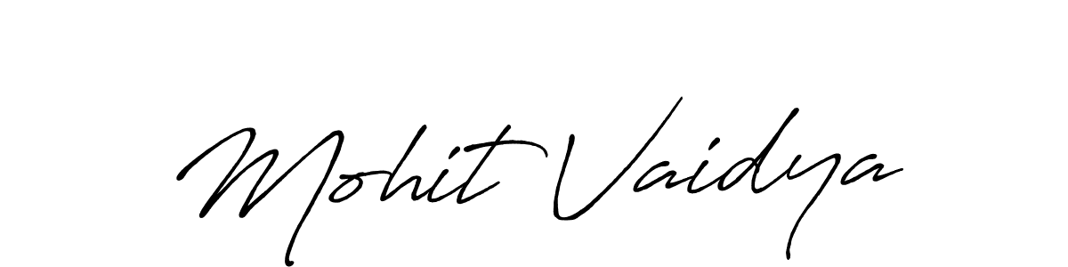 Make a beautiful signature design for name Mohit Vaidya. With this signature (Antro_Vectra_Bolder) style, you can create a handwritten signature for free. Mohit Vaidya signature style 7 images and pictures png