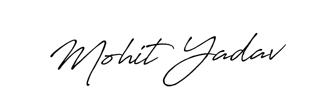 How to make Mohit Yadav name signature. Use Antro_Vectra_Bolder style for creating short signs online. This is the latest handwritten sign. Mohit Yadav signature style 7 images and pictures png