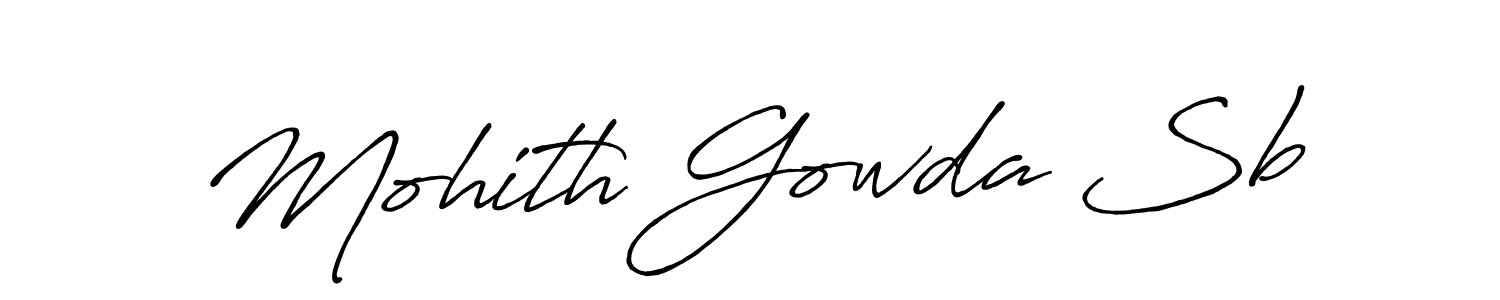 How to make Mohith Gowda Sb name signature. Use Antro_Vectra_Bolder style for creating short signs online. This is the latest handwritten sign. Mohith Gowda Sb signature style 7 images and pictures png