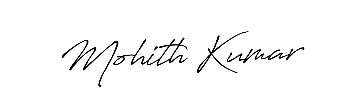 How to make Mohith Kumar name signature. Use Antro_Vectra_Bolder style for creating short signs online. This is the latest handwritten sign. Mohith Kumar signature style 7 images and pictures png