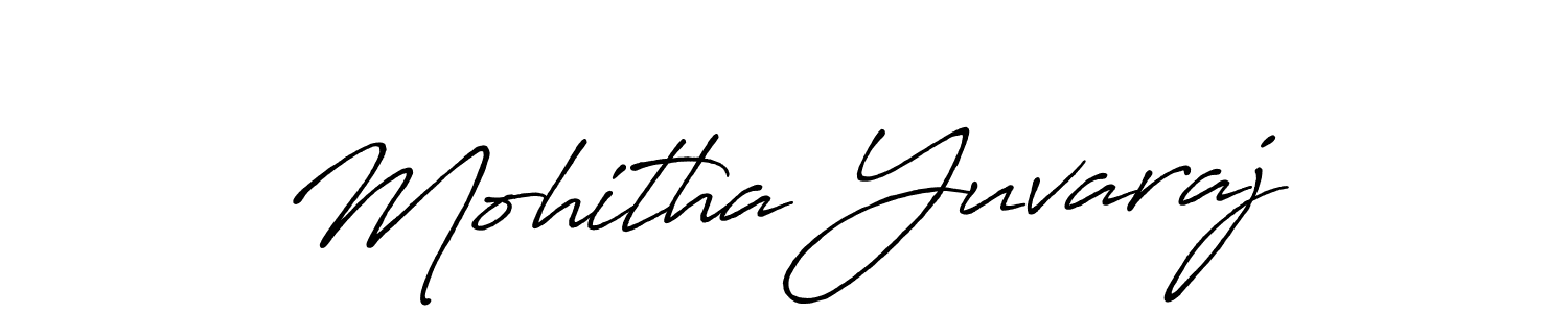 The best way (Antro_Vectra_Bolder) to make a short signature is to pick only two or three words in your name. The name Mohitha Yuvaraj include a total of six letters. For converting this name. Mohitha Yuvaraj signature style 7 images and pictures png