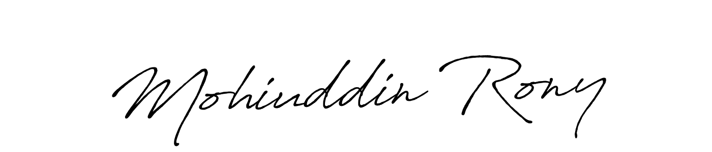 Antro_Vectra_Bolder is a professional signature style that is perfect for those who want to add a touch of class to their signature. It is also a great choice for those who want to make their signature more unique. Get Mohiuddin Rony name to fancy signature for free. Mohiuddin Rony signature style 7 images and pictures png