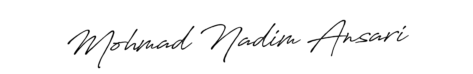 Use a signature maker to create a handwritten signature online. With this signature software, you can design (Antro_Vectra_Bolder) your own signature for name Mohmad Nadim Ansari. Mohmad Nadim Ansari signature style 7 images and pictures png