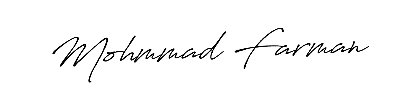 Create a beautiful signature design for name Mohmmad Farman. With this signature (Antro_Vectra_Bolder) fonts, you can make a handwritten signature for free. Mohmmad Farman signature style 7 images and pictures png