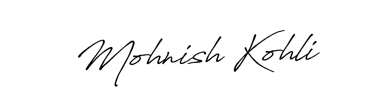 Use a signature maker to create a handwritten signature online. With this signature software, you can design (Antro_Vectra_Bolder) your own signature for name Mohnish Kohli. Mohnish Kohli signature style 7 images and pictures png