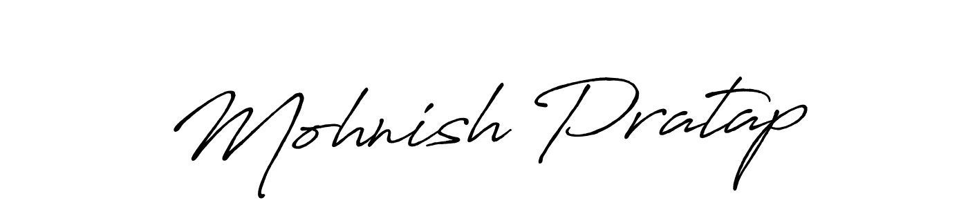 The best way (Antro_Vectra_Bolder) to make a short signature is to pick only two or three words in your name. The name Mohnish Pratap include a total of six letters. For converting this name. Mohnish Pratap signature style 7 images and pictures png
