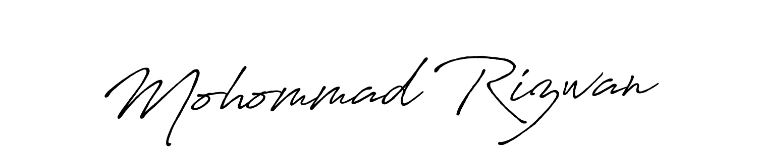 Use a signature maker to create a handwritten signature online. With this signature software, you can design (Antro_Vectra_Bolder) your own signature for name Mohommad Rizwan. Mohommad Rizwan signature style 7 images and pictures png