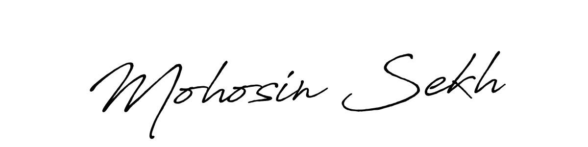 Make a beautiful signature design for name Mohosin Sekh. With this signature (Antro_Vectra_Bolder) style, you can create a handwritten signature for free. Mohosin Sekh signature style 7 images and pictures png