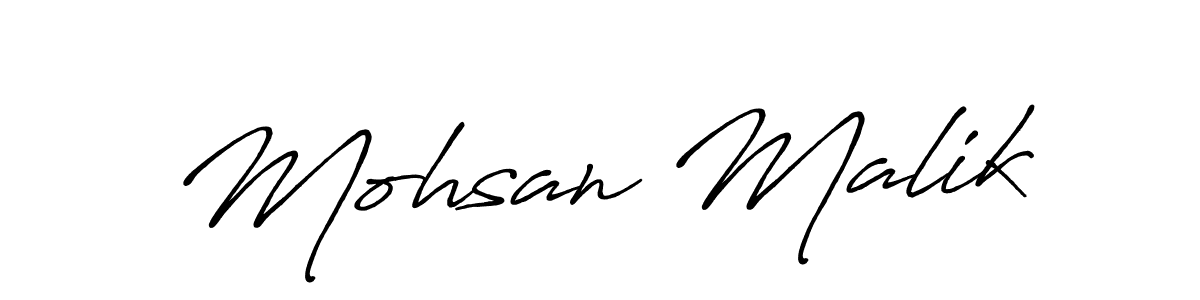 Make a beautiful signature design for name Mohsan Malik. With this signature (Antro_Vectra_Bolder) style, you can create a handwritten signature for free. Mohsan Malik signature style 7 images and pictures png