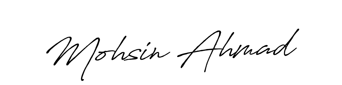 This is the best signature style for the Mohsin Ahmad name. Also you like these signature font (Antro_Vectra_Bolder). Mix name signature. Mohsin Ahmad signature style 7 images and pictures png