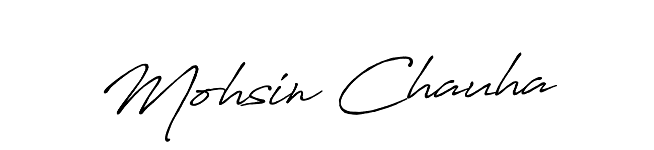 Antro_Vectra_Bolder is a professional signature style that is perfect for those who want to add a touch of class to their signature. It is also a great choice for those who want to make their signature more unique. Get Mohsin Chauha name to fancy signature for free. Mohsin Chauha signature style 7 images and pictures png