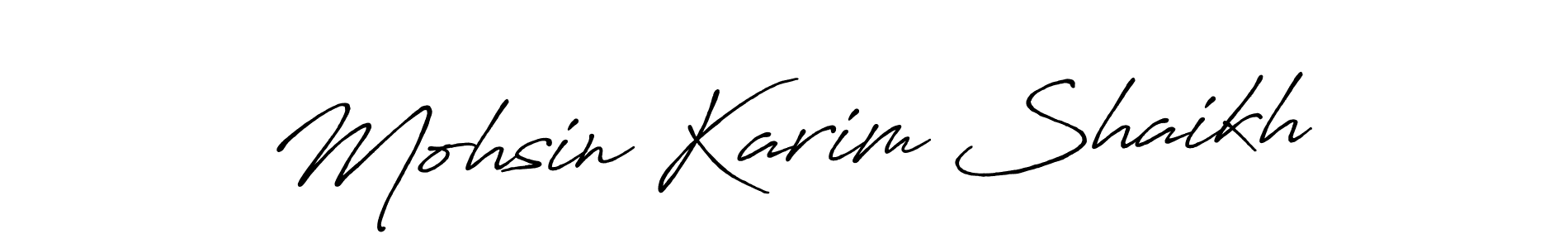 Mohsin Karim Shaikh stylish signature style. Best Handwritten Sign (Antro_Vectra_Bolder) for my name. Handwritten Signature Collection Ideas for my name Mohsin Karim Shaikh. Mohsin Karim Shaikh signature style 7 images and pictures png