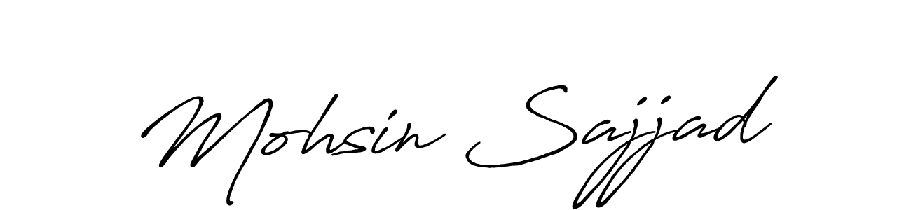 Mohsin Sajjad stylish signature style. Best Handwritten Sign (Antro_Vectra_Bolder) for my name. Handwritten Signature Collection Ideas for my name Mohsin Sajjad. Mohsin Sajjad signature style 7 images and pictures png