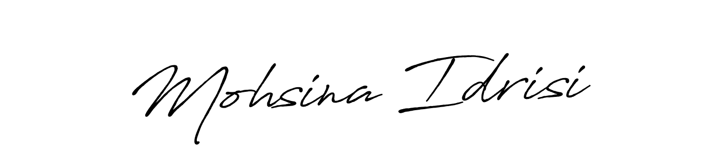 Create a beautiful signature design for name Mohsina Idrisi. With this signature (Antro_Vectra_Bolder) fonts, you can make a handwritten signature for free. Mohsina Idrisi signature style 7 images and pictures png