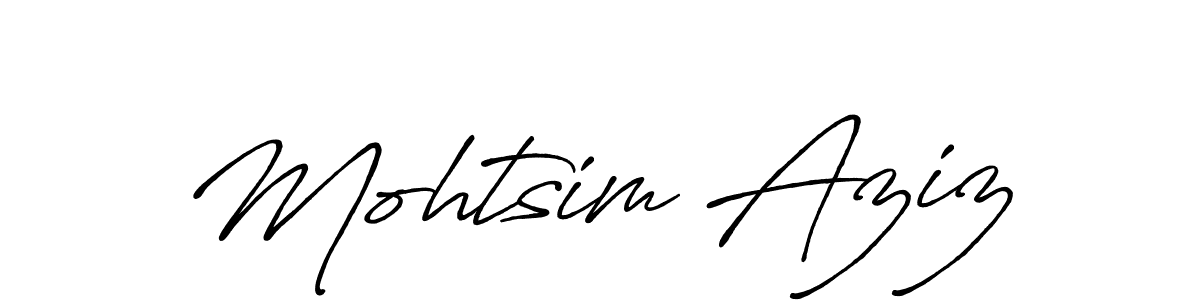 Also we have Mohtsim Aziz name is the best signature style. Create professional handwritten signature collection using Antro_Vectra_Bolder autograph style. Mohtsim Aziz signature style 7 images and pictures png