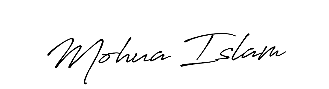 How to make Mohua Islam name signature. Use Antro_Vectra_Bolder style for creating short signs online. This is the latest handwritten sign. Mohua Islam signature style 7 images and pictures png