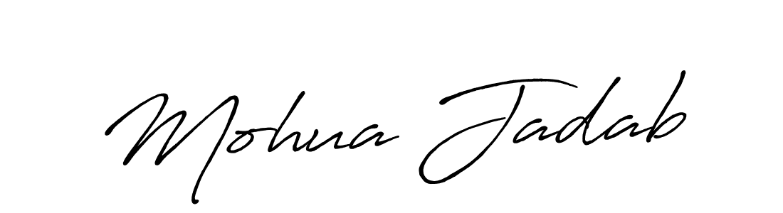 Similarly Antro_Vectra_Bolder is the best handwritten signature design. Signature creator online .You can use it as an online autograph creator for name Mohua Jadab. Mohua Jadab signature style 7 images and pictures png