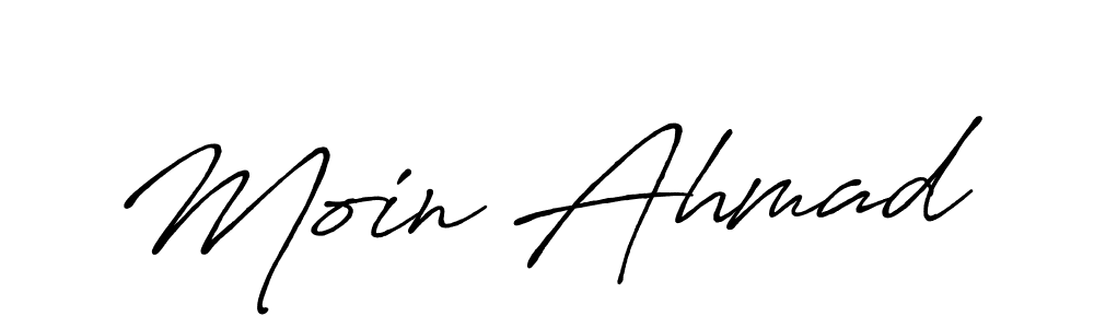 Design your own signature with our free online signature maker. With this signature software, you can create a handwritten (Antro_Vectra_Bolder) signature for name Moin Ahmad. Moin Ahmad signature style 7 images and pictures png