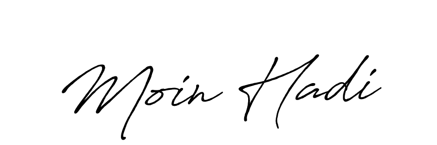 Create a beautiful signature design for name Moin Hadi. With this signature (Antro_Vectra_Bolder) fonts, you can make a handwritten signature for free. Moin Hadi signature style 7 images and pictures png