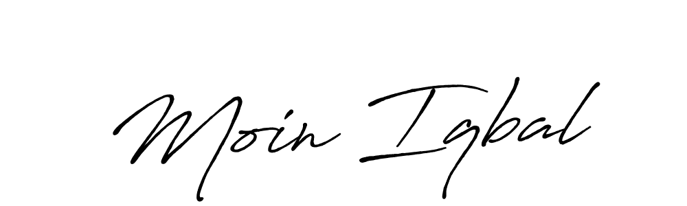 Create a beautiful signature design for name Moin Iqbal. With this signature (Antro_Vectra_Bolder) fonts, you can make a handwritten signature for free. Moin Iqbal signature style 7 images and pictures png