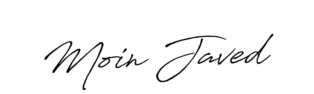 Use a signature maker to create a handwritten signature online. With this signature software, you can design (Antro_Vectra_Bolder) your own signature for name Moin Javed. Moin Javed signature style 7 images and pictures png