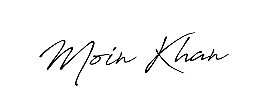 Create a beautiful signature design for name Moin Khan. With this signature (Antro_Vectra_Bolder) fonts, you can make a handwritten signature for free. Moin Khan signature style 7 images and pictures png