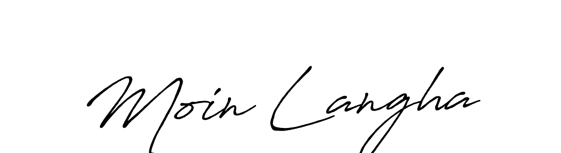 Use a signature maker to create a handwritten signature online. With this signature software, you can design (Antro_Vectra_Bolder) your own signature for name Moin Langha. Moin Langha signature style 7 images and pictures png