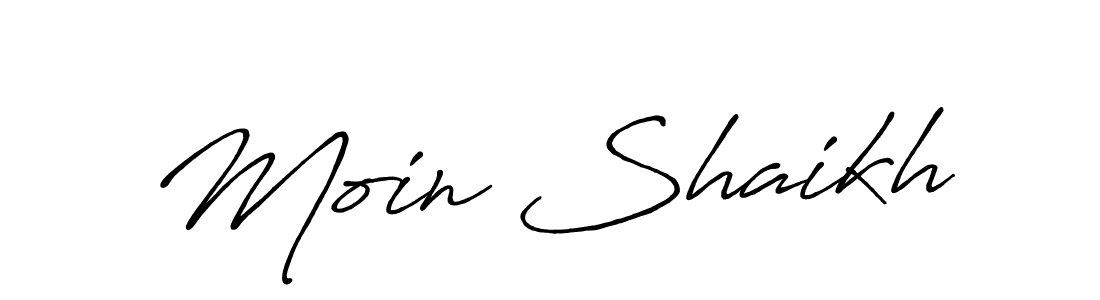 Design your own signature with our free online signature maker. With this signature software, you can create a handwritten (Antro_Vectra_Bolder) signature for name Moin Shaikh. Moin Shaikh signature style 7 images and pictures png