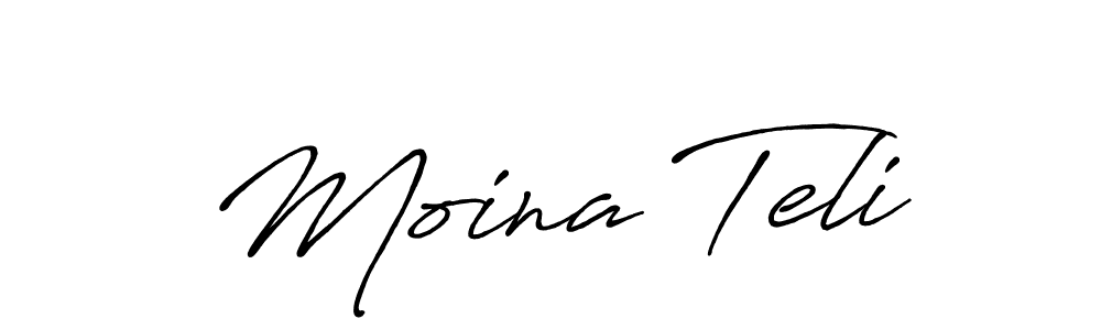 Make a beautiful signature design for name Moina Teli. Use this online signature maker to create a handwritten signature for free. Moina Teli signature style 7 images and pictures png